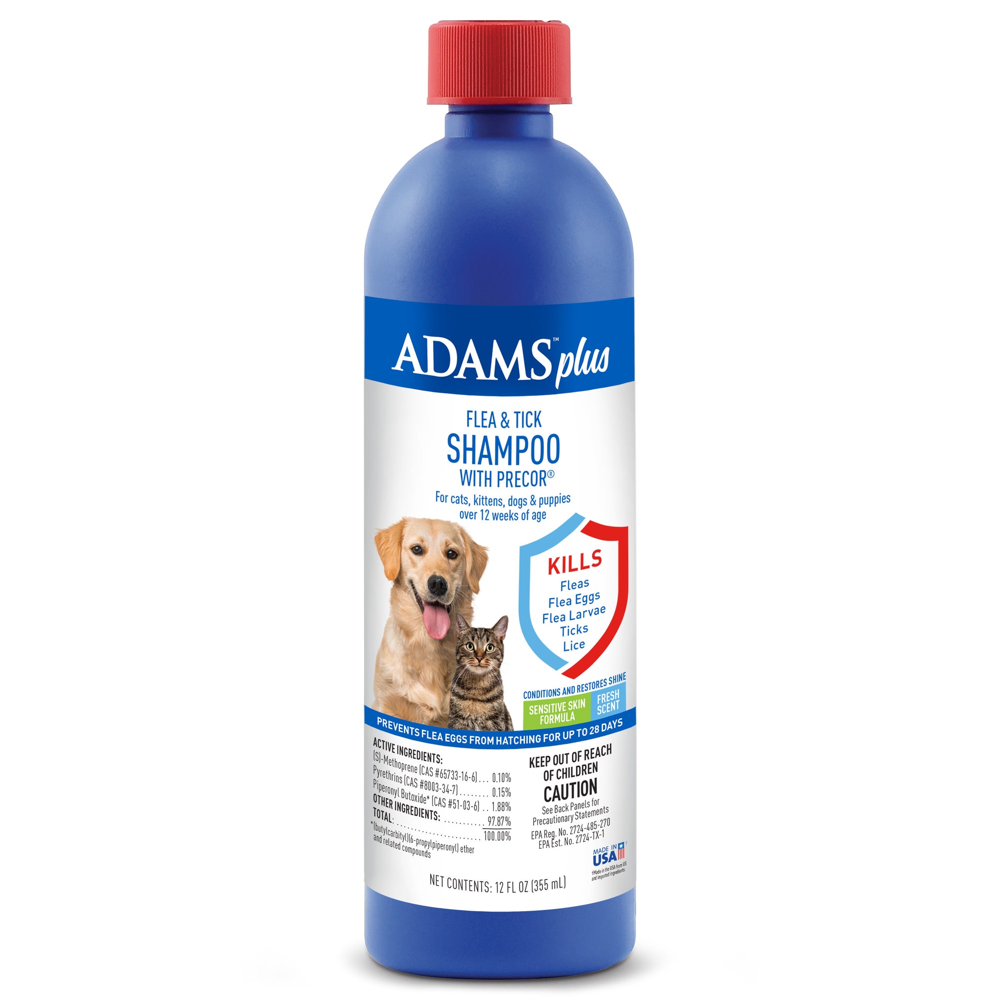 Adams Plus Flea Tick Shampoo with Precor 12 fluid ounces – Petsense