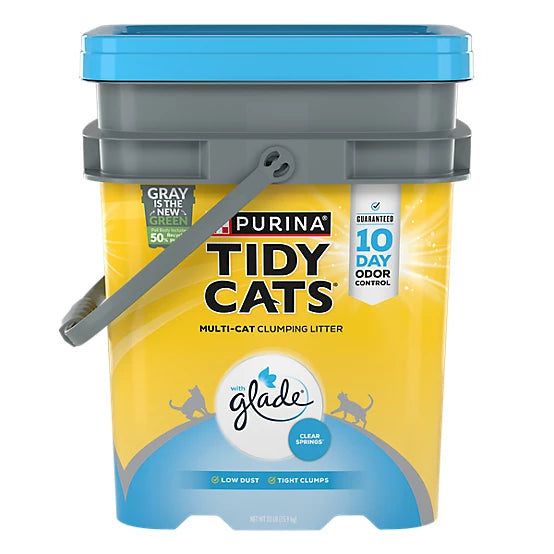 Purina Tidy Cats Glade Clear Springs Scented Clumping Clay Cat Litter, Multi-Cat, 35lb