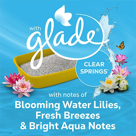 Purina Tidy Cats Glade Clear Springs Scented Clumping Clay Cat Litter, Multi-Cat, 35lb