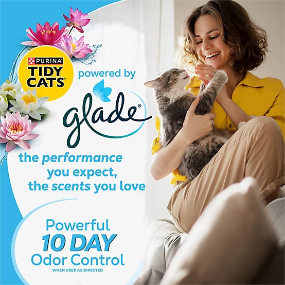 Purina Tidy Cats Glade Clear Springs Scented Clumping Clay Cat Litter, Multi-Cat, 35lb