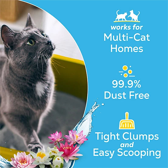 Purina Tidy Cats Glade Clear Springs Scented Clumping Clay Cat Litter, Multi-Cat, 35lb
