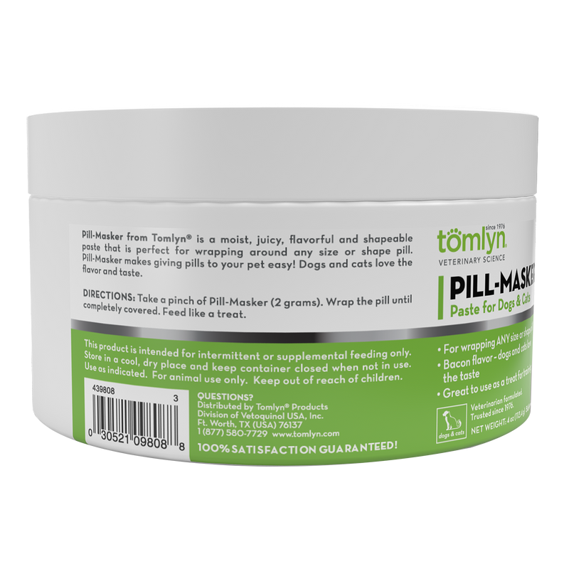 Tomlyn Pill Masker Bacon Flavor Paste for Dogs and Cats, Helps Hide the Taste and Smell of Capsules, Wafers, Tablets, and Liquid Drops, over 50 Servings Per Container.