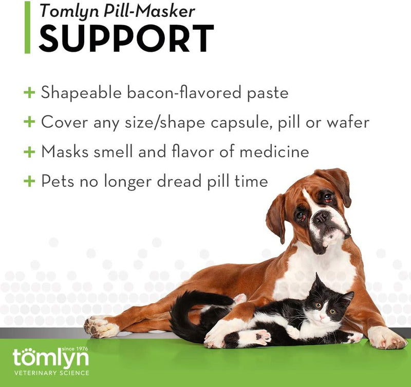 Tomlyn Pill Masker Bacon Flavor Paste for Dogs and Cats, Helps Hide the Taste and Smell of Capsules, Wafers, Tablets, and Liquid Drops, over 50 Servings Per Container.