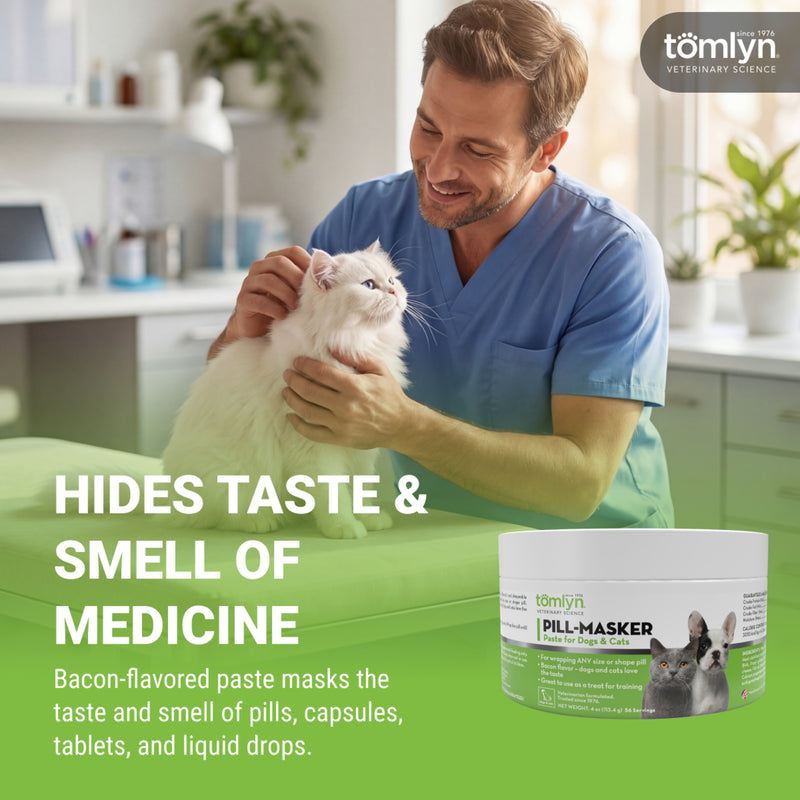 Tomlyn Pill Masker Bacon Flavor Paste for Dogs and Cats, Helps Hide the Taste and Smell of Capsules, Wafers, Tablets, and Liquid Drops, over 50 Servings Per Container