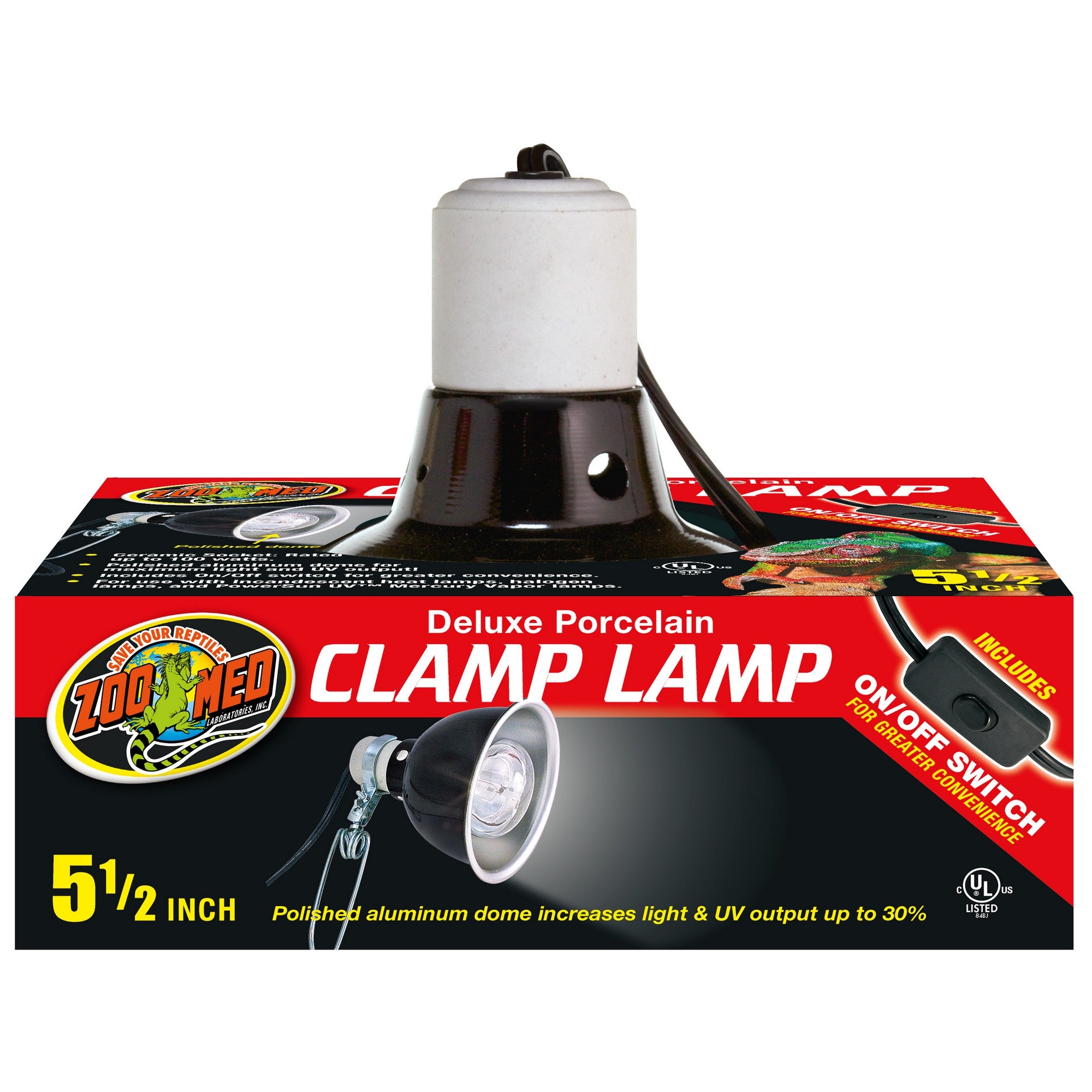 Zoo Med Deluxe Porcelain Clamp Lamp - 5.5
