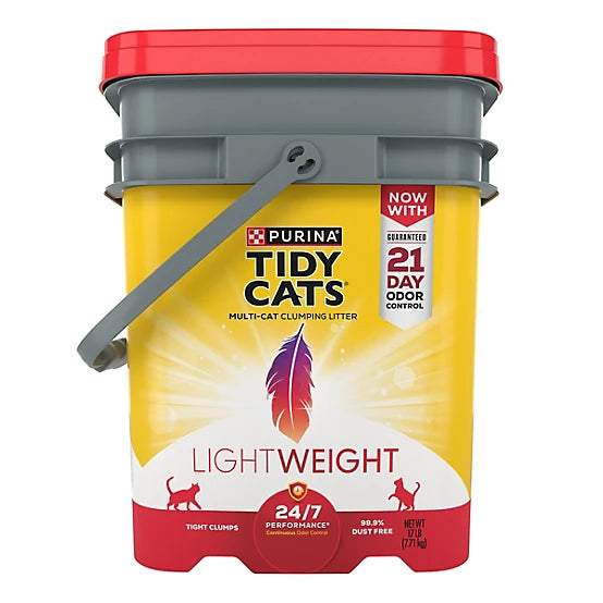 Purina Tidy Cats 24/7 Performance Lightweight Low-Dust Scented Clumping Clay Cat Litter, Multi-Cat, 17lb