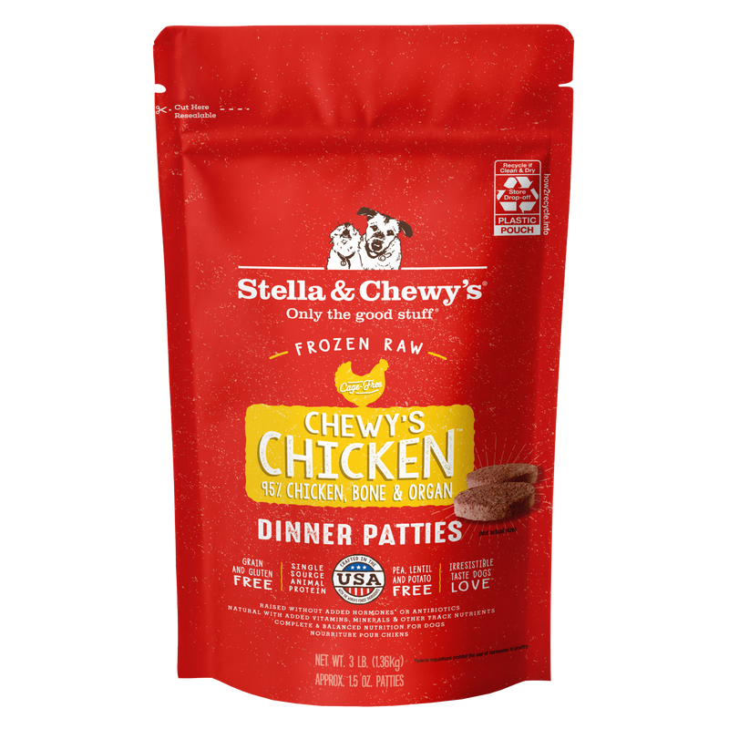 Stella & Chewy's Frozen Raw Dinner Patties for Dogs - Chewy's Chicken - 3 lb.