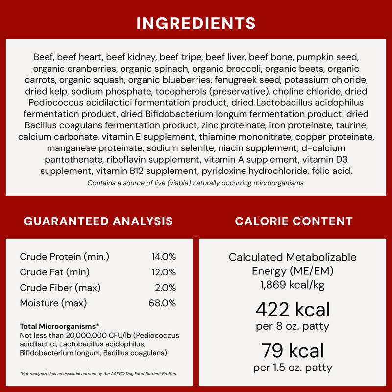 Stella & Chewy's Frozen Raw Dinner Patties for Dogs - Stella's Super Beef - 3 lb.