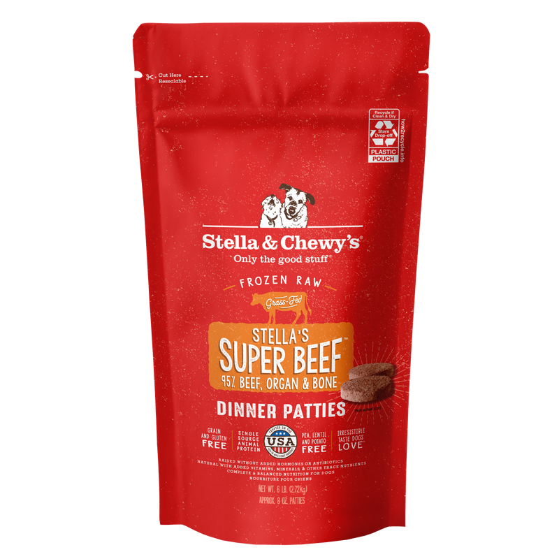 Stella & Chewy's Frozen Raw Dinner Patties for Dogs - Stella's Super Beef - 6 lb.