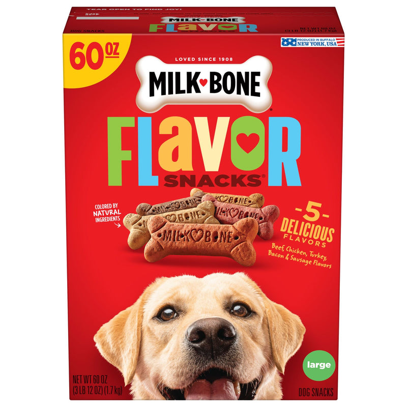Milk-Bone Flavor Snacks Large Dog Biscuits, Flavored Crunchy Dog Treats