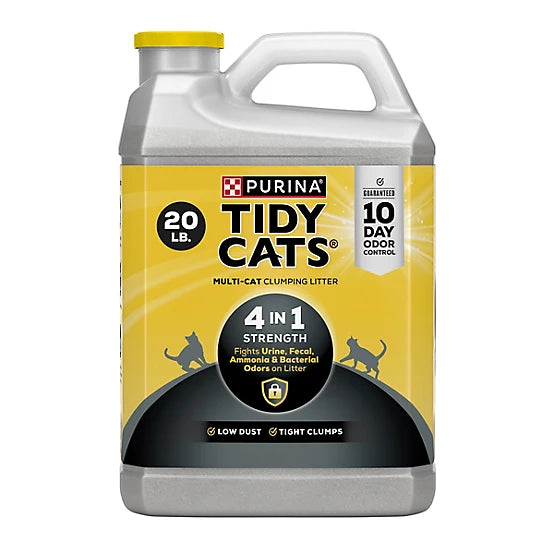 Purina Tidy Cats 4-in-1 Strength Scented Clumping Clay Cat Litter, Multi-Cat, 20lb