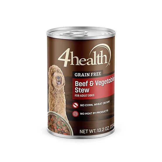 4health Grain Free Adult Beef and Vegetable Stew Wet Dog Food, 13.2 oz.