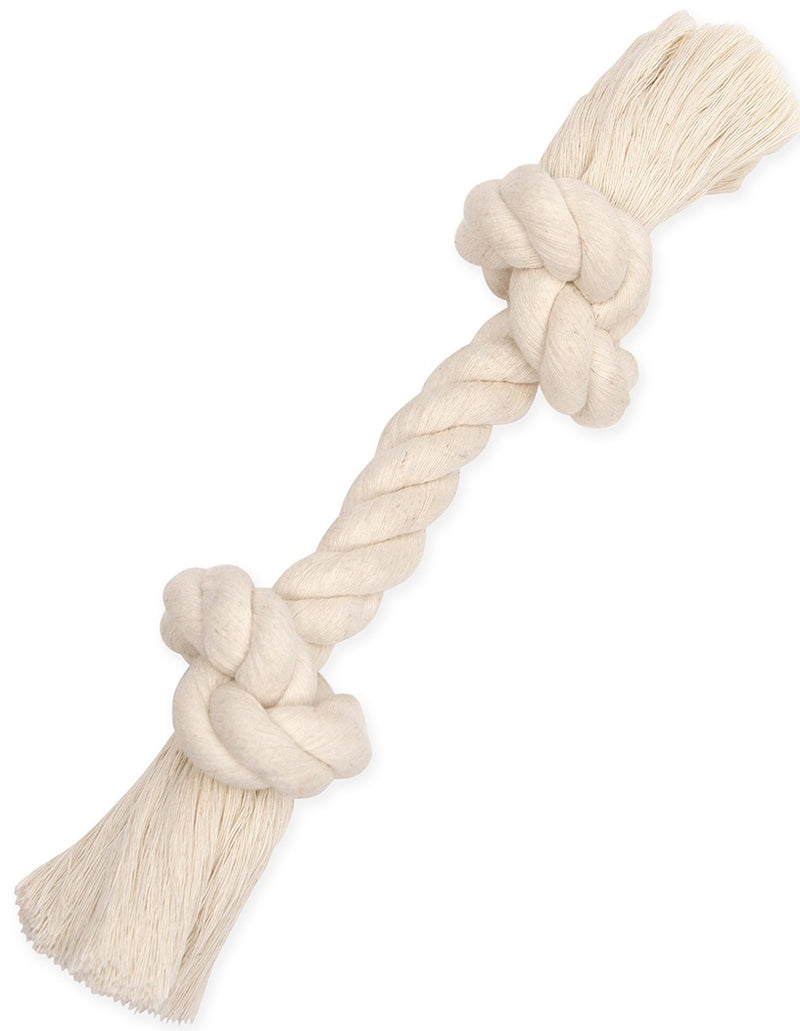 Mammoth Pet Small 9-in 100% Cotton White Rope Bone Dog Toy