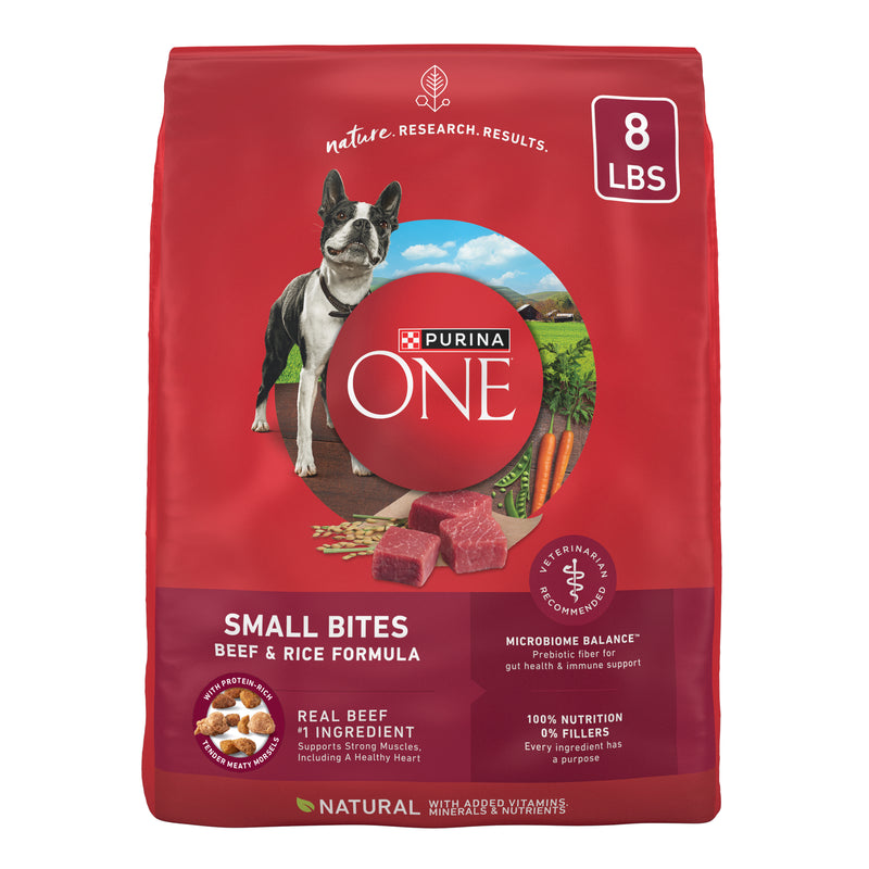 Purina ONE Small Bites Beef and Rice Formula Small High Protein Dry Dog Food Natural With Added Vitamins, Minerals and Nutrients