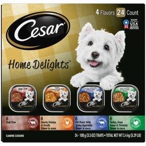 Cesar Home Delight Beef, Hearty Chicken, Pot Roast & Turkey 3.5oz 24ct Pack