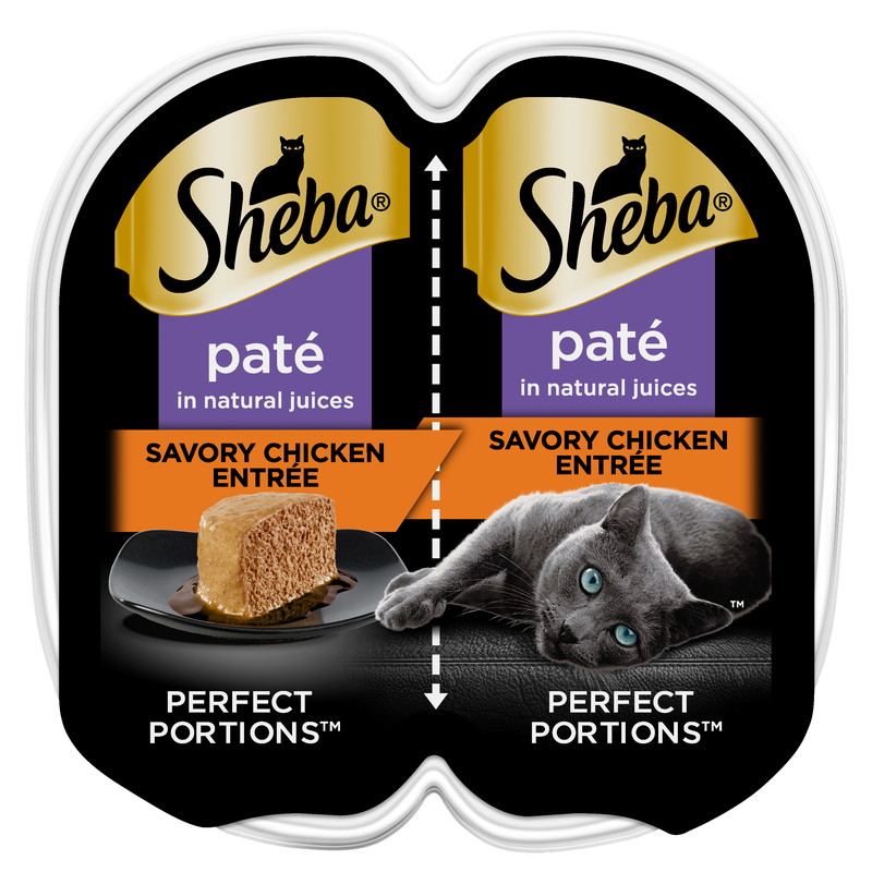 Sheba Perfect Portions Wet Cat Food Pate Savory Chicken Entree, 2.6 oz.