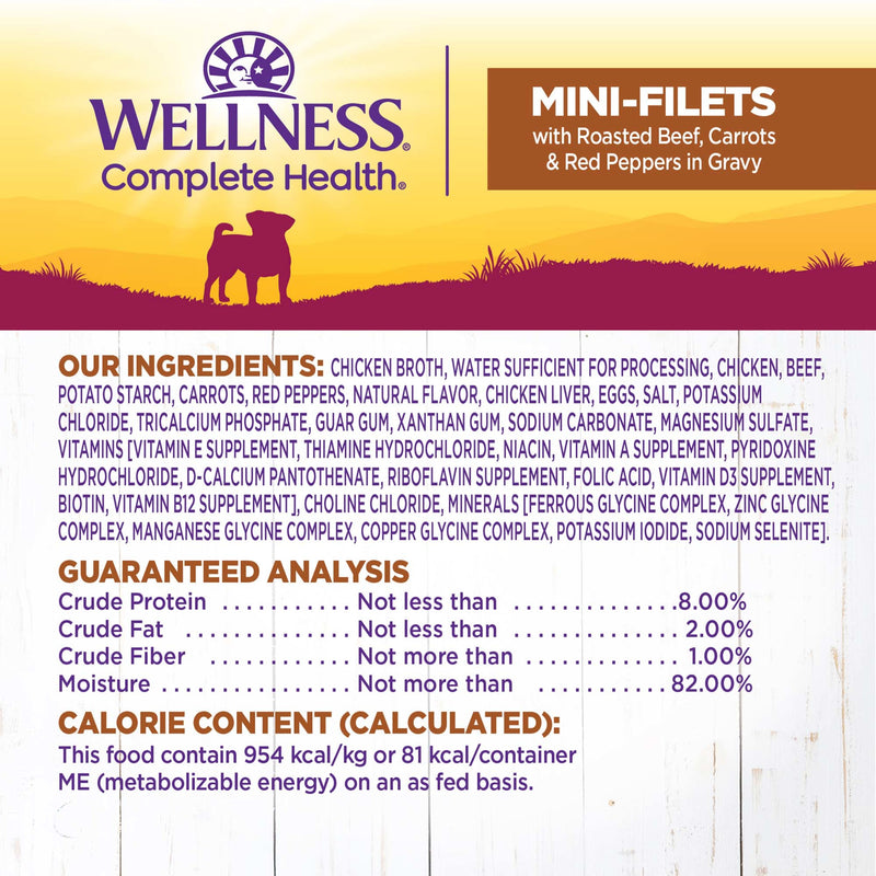 Wellness Petite Entrées Mini-Filets With Roasted Beef, Carrots & Red Peppers in Gravy, 3-Ounce Cup