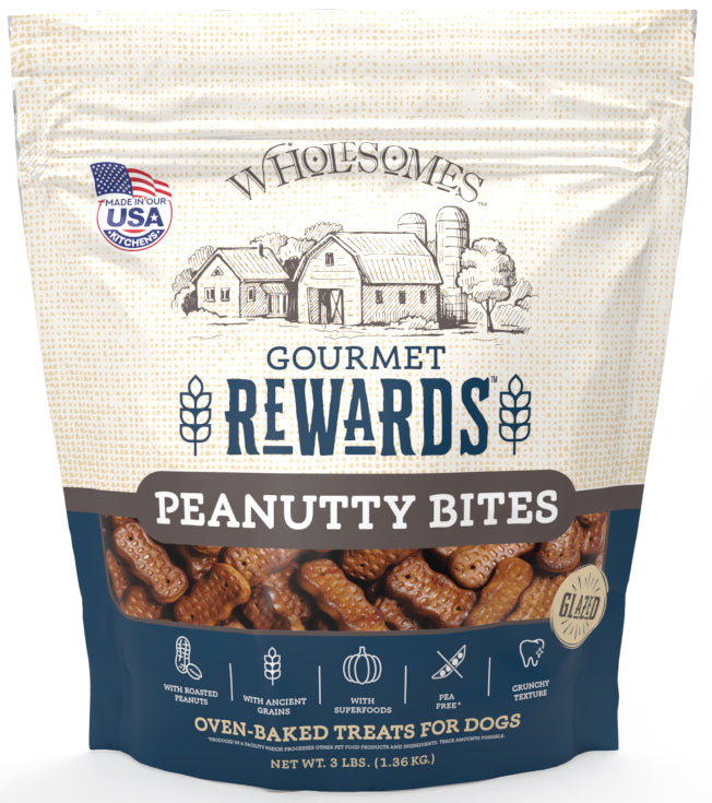 Wholesomes Gourmet Rewards Peanutty Bites Biscuit Dog Treats