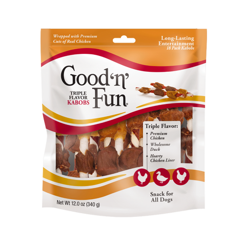 Good N Fun Kabobs Chicken, Duck and Liver Dog Treat 12oz