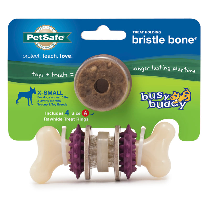 PetSafe Busy Buddy Bristle Bone Dog Toy, Extra Small
