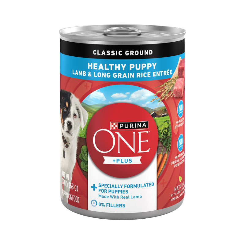 Purina ONE Plus Wet Puppy Food Classic Ground Healthy Puppy Lamb and Long Grain Rice Entree