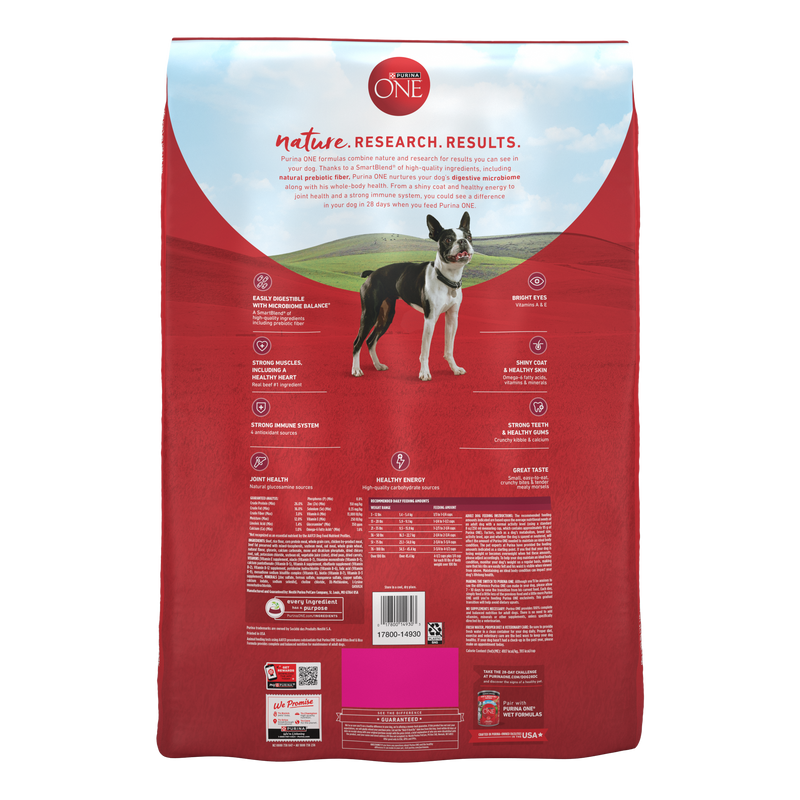 Purina ONE Small Bites Beef and Rice Formula Small High Protein Dry Dog Food Natural With Added Vitamins, Minerals and Nutrients