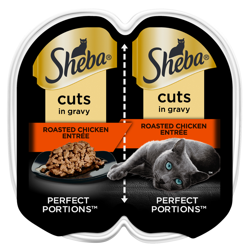 Sheba Perfect Portions Wet Cat Food Cuts in Gravy Chicken Entree, 2.6 oz.