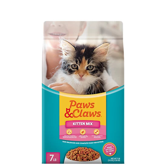 Paws & Claws Kitten Indoor/Outdoor Mix Chicken Formula Dry Cat Food, 15lb