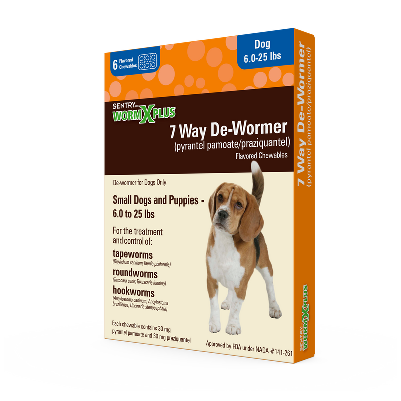 Sentry WormX Plus 7 Way DeWormer Dog SM 6CT