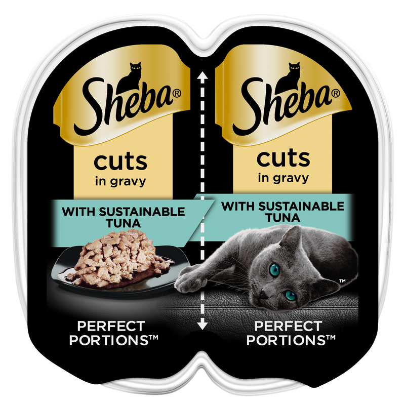 Sheba Perfect Portions Cat Food Cuts in Gravy Sustainable Tuna, 2.6 oz.
