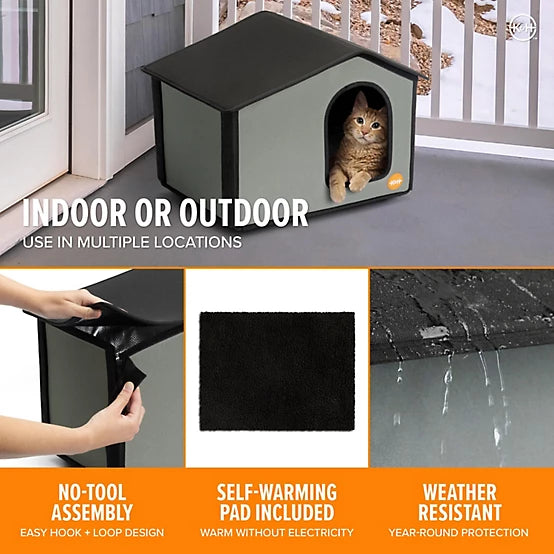 K&H Pet Products Outdoor Heated Nylon Cat House