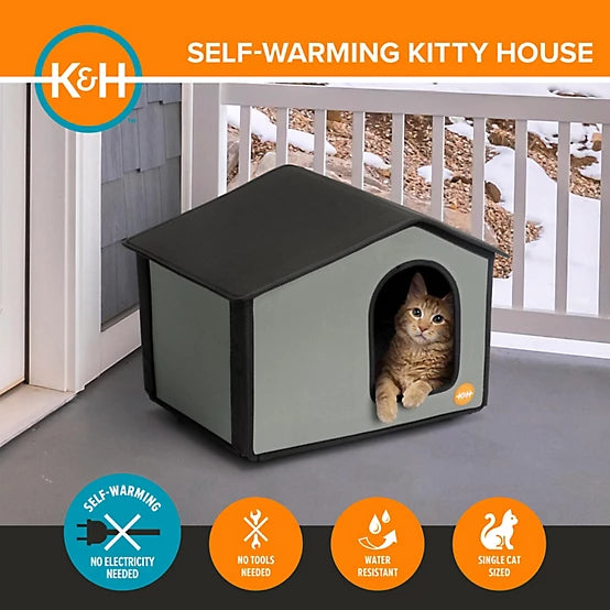 K&H Pet Products Outdoor Heated Nylon Cat House
