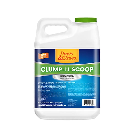 Paws & Claws Clump-N-Scoop Unscented Clumping Clay Cat Litter, 20lb