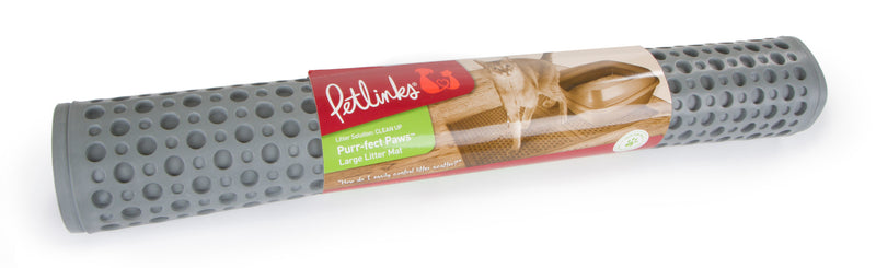 Petlinks Purr-fect Paws Multipurpose Cat Litter Mat - Large, Gray