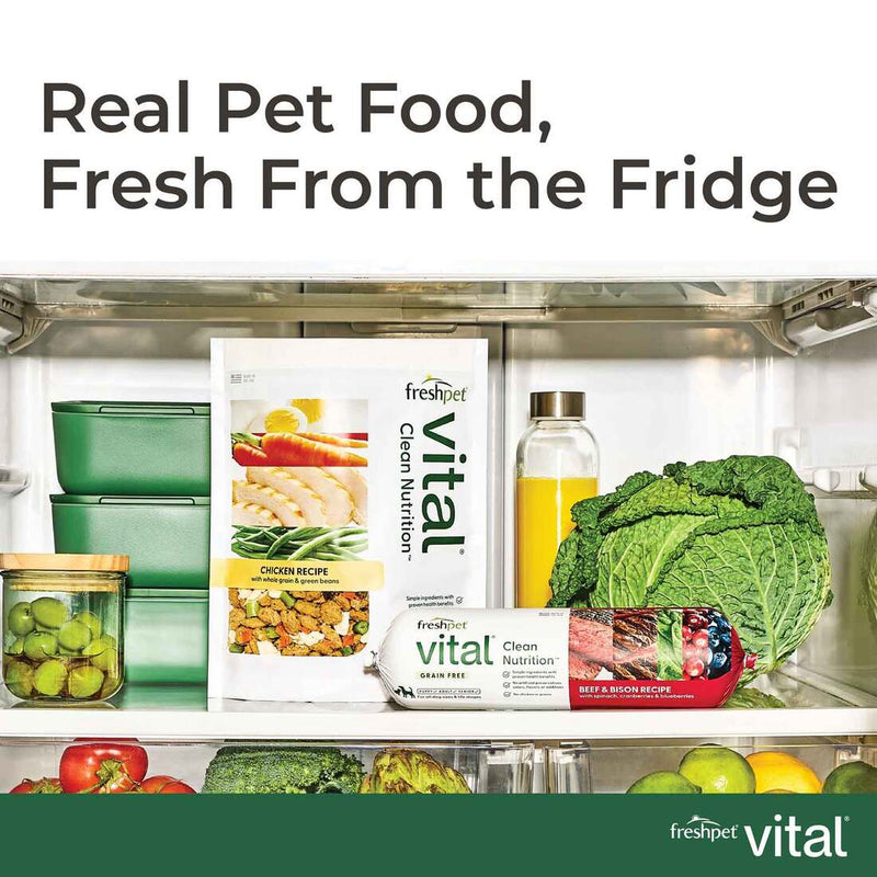 Freshpet Vital, Fresh Dog Food, Shredded Chicken Recipe with Sweet Potatoes and Carrots, 1.5 lbs.