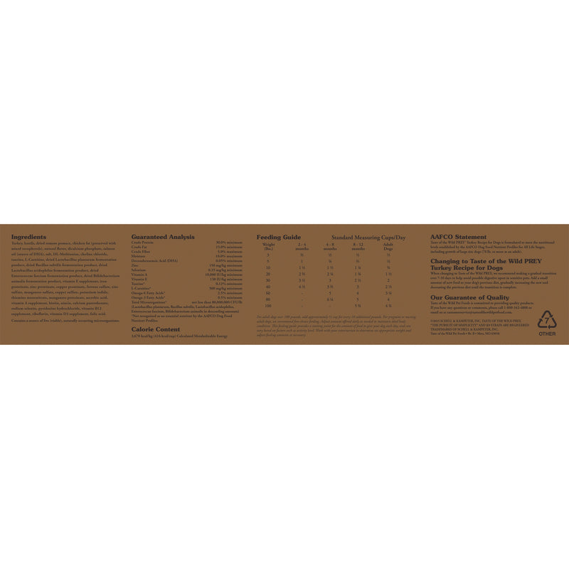 Taste of the Wild PREY Turkey Recipe Dry Dog Food