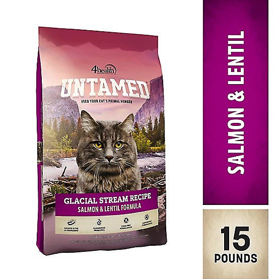 4health Untamed Glacial Stream All Life Stages Indoor Grain-Free Salmon and Lentils Formula Dry Cat Food, 15lb
