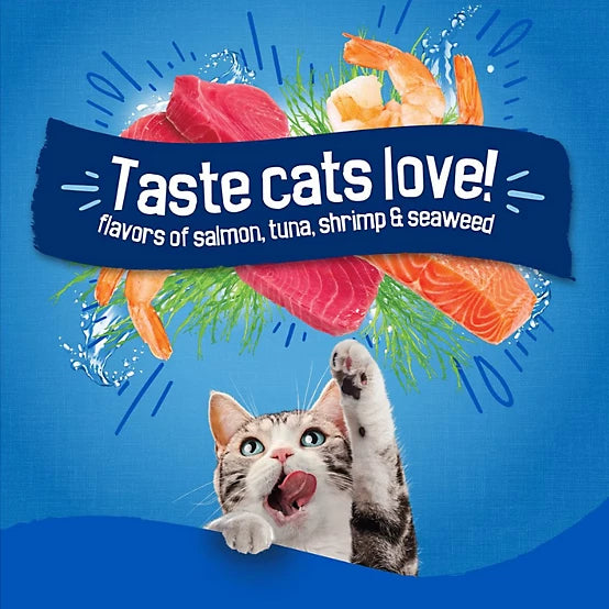 Purina Friskies All Life Stages Seafood Sensations Salmon, Tuna and Shrimp Recipe Dry Cat Food, 30lb
