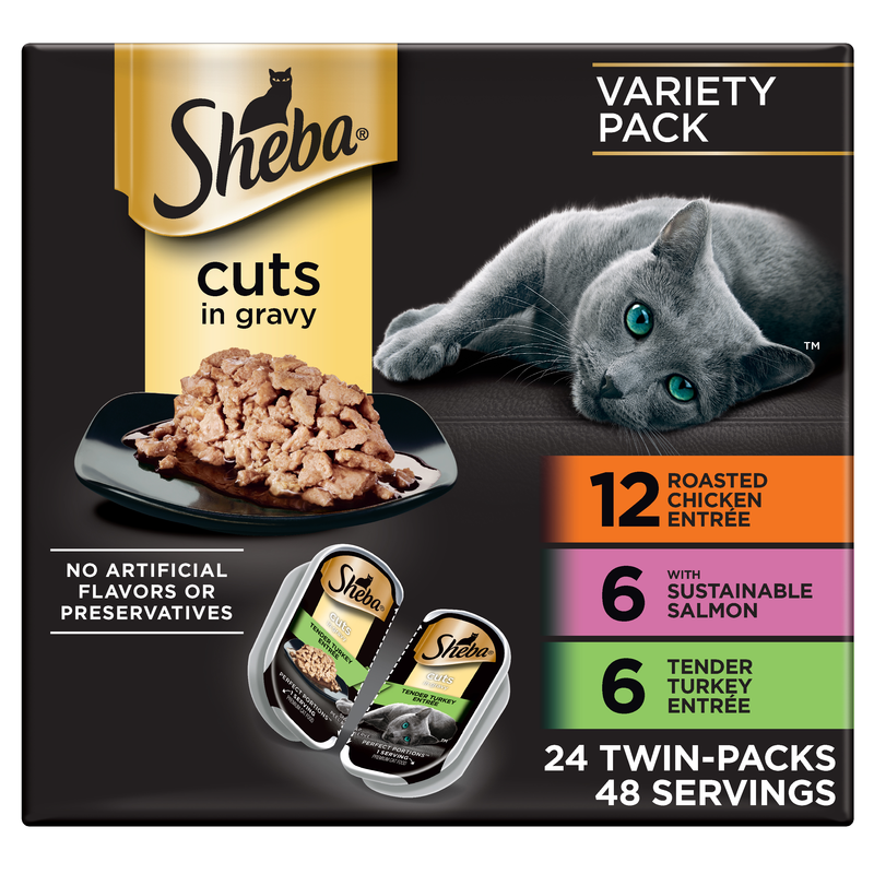 Sheba Perfect Portions Wet Cat Food Cuts in Gravy Variety Pack