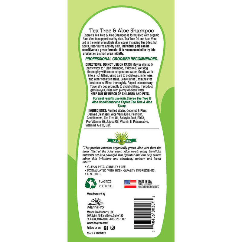 Espree Tea Tree & Aloe Shampoo For Dogs 20 Ounce