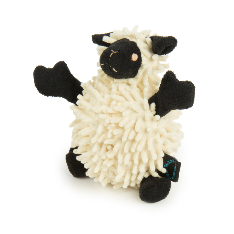 goDog Fuzzy Wuzzy Lamb Squeaky Plush Dog Toy, Chew Guard Technology, Small