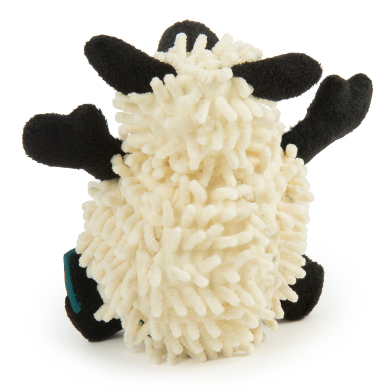 goDog Fuzzy Wuzzy Lamb Squeaky Plush Dog Toy, Chew Guard Technology, Small