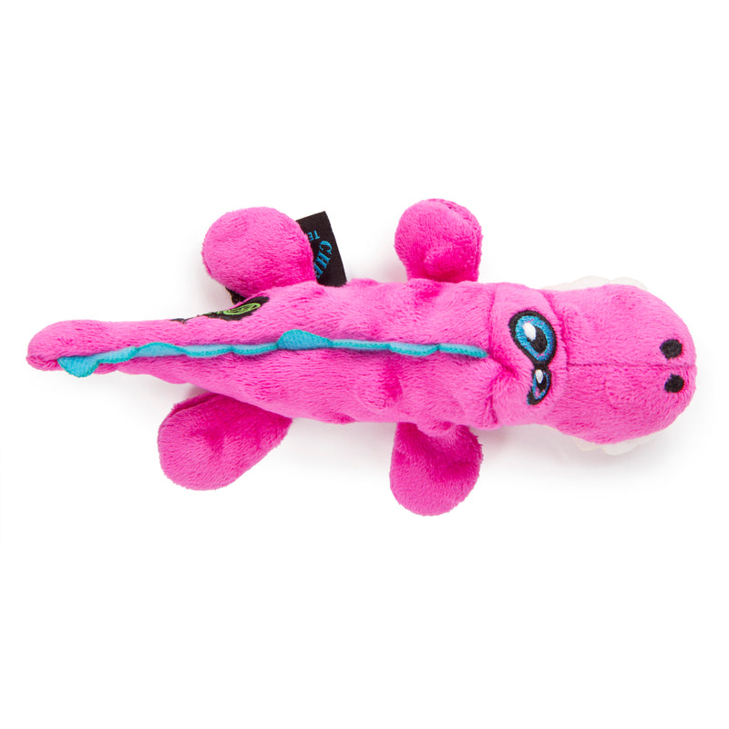 goDog Just For Me Gators Squeaky Plush Dog Toy, Chew Guard Technology, Pink, Mini
