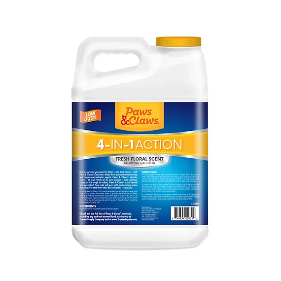 Paws & Claws 4-in-1 Action Fresh Floral Scented Clumping Clay Cat Litter