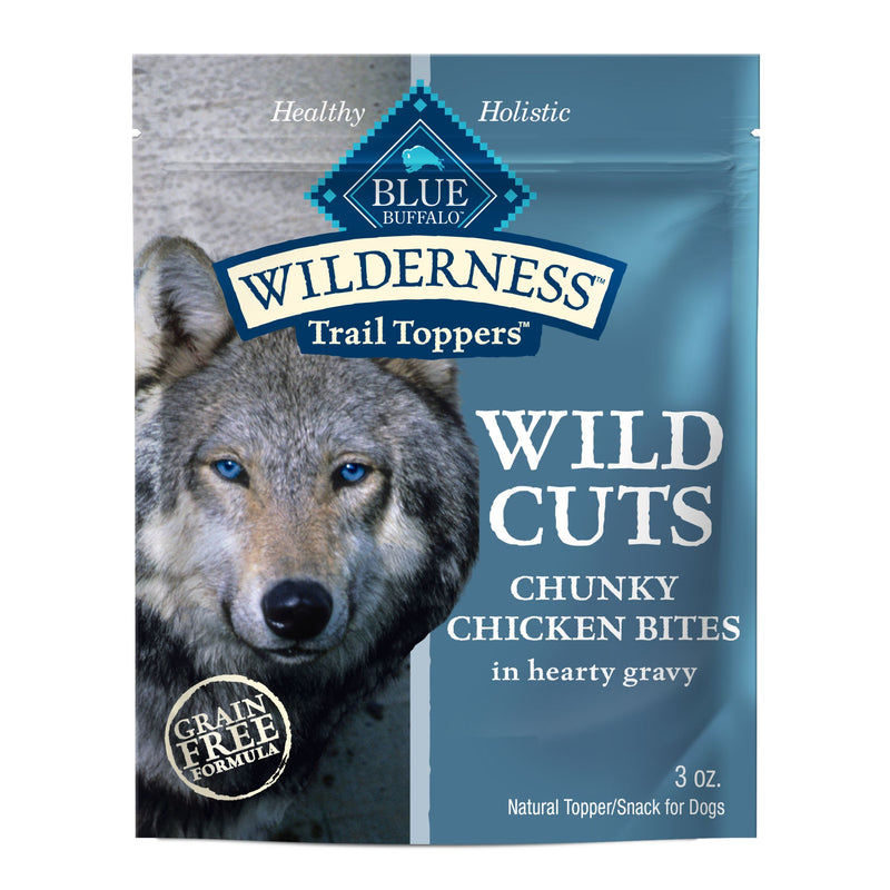 Blue Buffalo Wilderness Trail Toppers Wild Cuts Natural High-Protein Dog Wet Food, Chicken Bites in Hearty Gravy, 3-oz Pouch