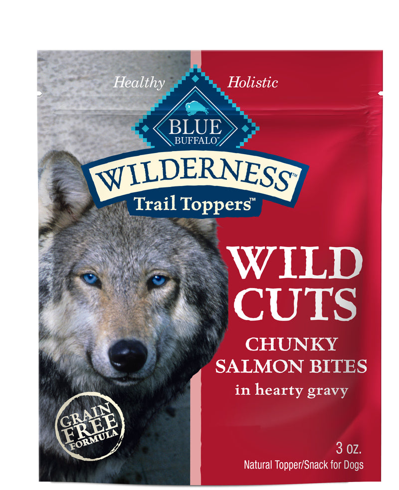 Blue Buffalo Wilderness Trail Toppers Wild Cuts Natural High-Protein Dog Wet Food, Salmon Bites in Hearty Gravy, 3-oz Pouch