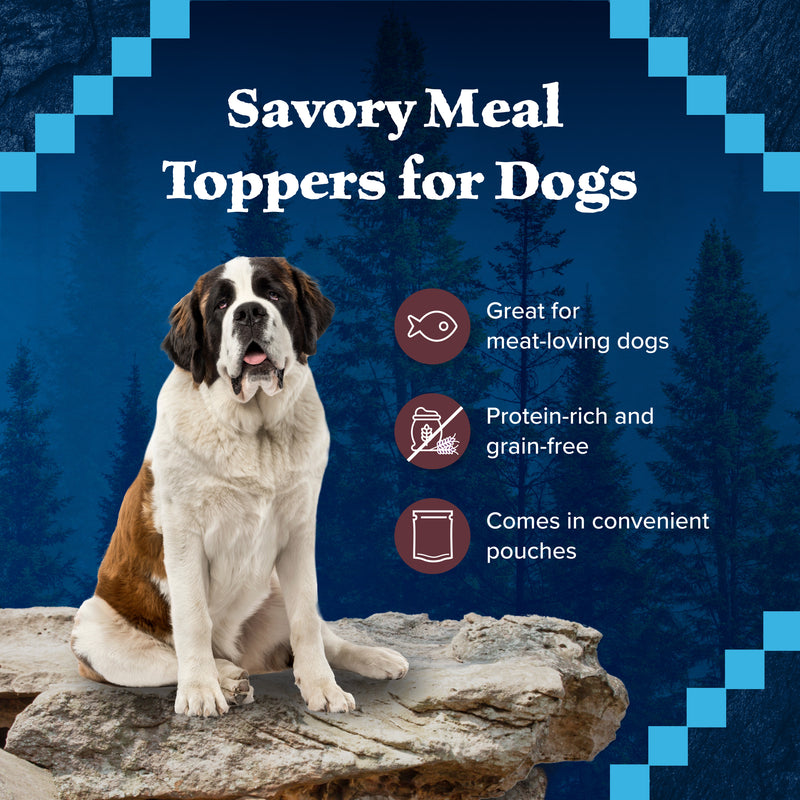 Blue Buffalo Wilderness Trail Toppers Wild Cuts Natural High-Protein Dog Wet Food, Salmon Bites in Hearty Gravy, 3-oz Pouch