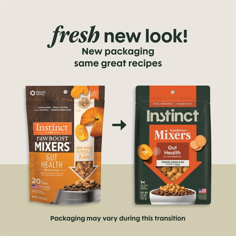 Instinct Grain Free Freeze Dried Raw Boost Mixers Gut Health Recipe Dog Food Topper