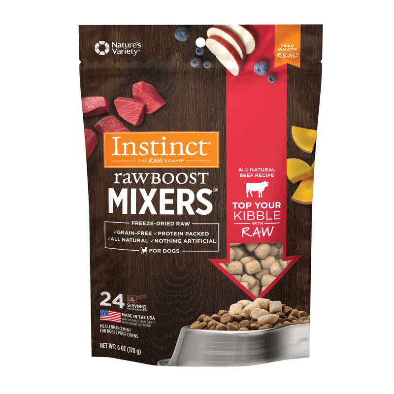 Instinct Raw Boost Mixers Beef Freeze-Dried Dog Food Topper, 6 oz. Bag