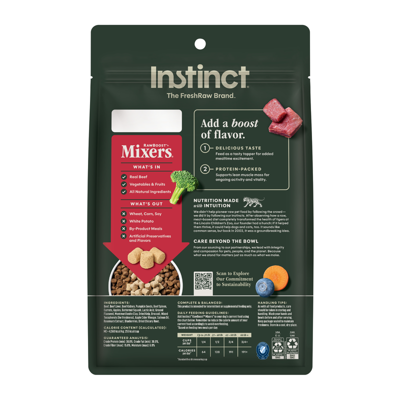 Instinct Raw Boost Mixers Beef Freeze-Dried Dog Food Topper, 6 oz. Bag